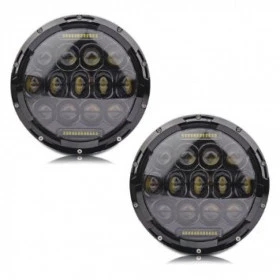 Par de faróis de LED para Jeep Wrangler, Jeep Willys, Land Rover, Mitsubishi L 200 e Troller