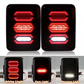 Par de Lanterna de Led para Jeep Wrangler de 2008 à 2017  modelo black  - (Lanterna padrão Wrangler Americano)