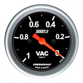 Manômetro Pressão Do Vácuo 60mm Mecânico Cronomac Linha Sport Il