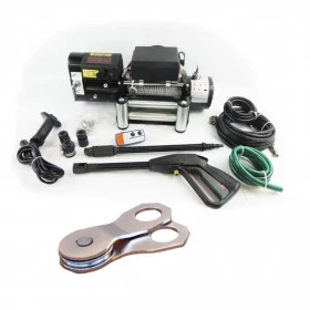 Combo - Guincho Elétrico Winch 9.000lbs com Lavadora de Alta Pressão, Roletado e Vedado + Controle s/ Fio + Patesca Mace