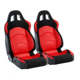 Par de Bancos Rallye Design Modelo Rallye Stradale em Couro + Trilho e suporte universal para adaptação no seu veículo