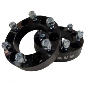 Par de Espaçador/Alargador de Roda AVM 6U008 BLACK 6x139,7 1.5" (38,1mm) Rosca 12mm x 1.5 para Dodge Ram, Terracan, Trit