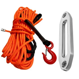 Kit Corda Sintética 12mm de 28 Metros na Cor Laranja com Proteção UV + Guia de Alumínio