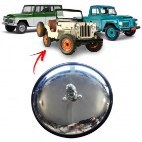 Espelho Retrovisor Cromado para Jeep Willys Rural e F-75 18cm - Unitário - Lado Esquerdo ou Direito