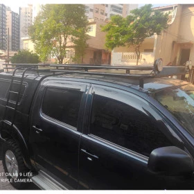 Bagageiro (conjunto) Bagageiro Dianteiro e Traseiro para Pick up com  Capota Traseira de Fibra