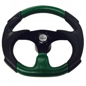 Volante Esportivo Verde com cubo para todos os veículos diâmetro 330 mm
