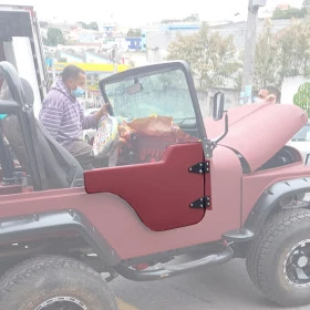 Porta baixa na cor  fundo  cinza  para Jeep Willys CJ5 e CJ6 em fibra (PAR)