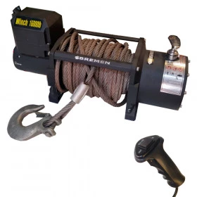 Guincho elétrico 16000lbs Super Winch, com Cabo de Aço e Controle Remoto com Fio - Ligado apenas 2 vezes