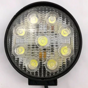 Farol Redondo 9LEDS (Carcaça Antimônio ) 27w 12V Reforçado
