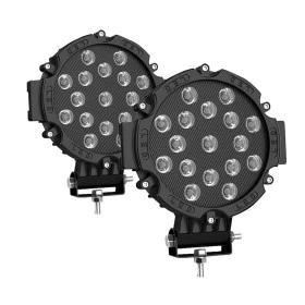 Farol de Milha Led com Armação Preta 17,5cm com 51W / 17 LEDs  - 200 mts de Alcance - O PAR