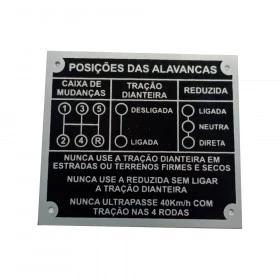 Plaqueta  indicadora para Jeep 5 marchas Preto