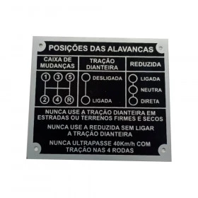 Placa De Posições Da Alavanca Preta 5 Marchas