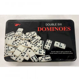 Jogo de Dominó 28 peças Estojo em Lata Double Six