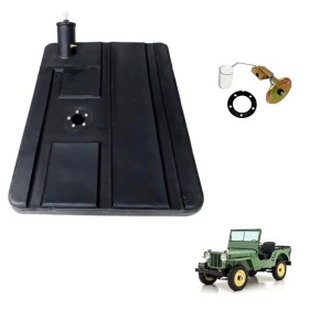 Tanque Plástico Jeep CJ3 1947 à 1952 Civil + Boia + Junta da boia + Tampa com Chave