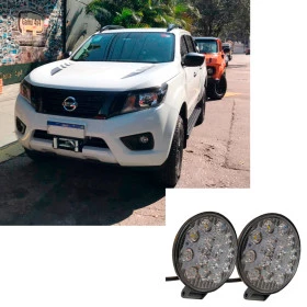 Mesa de Guincho Para Nova Nissan Frontier 2018, 2019, 2020, 2021, 2022 - Reforçada Grátis 1 par de Faróis 14 LEDS