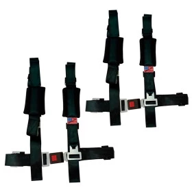 Jogo com 2 Cintos de Segurança 4 Pontos Universal (Vários Veículos) Cor Preto Importado (Gaiolas, Jeep, Bugy)