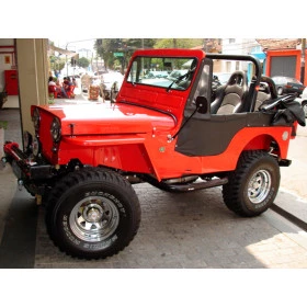 Capota Jeep conversível CJ3 de 1950 à 1954 Preta Lona Reforçada Acompanha Portas e Janelas