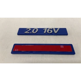 Emblema Emblema 2.0 16v Cromado Com Fundo Azul 19mm 100mm Tempra Ate 1999