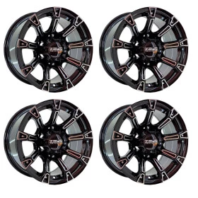 Jogo com 4 Rodas Offroad Troller 15x8,0 6x139 ET:0 Preto Brilhante Diamantado