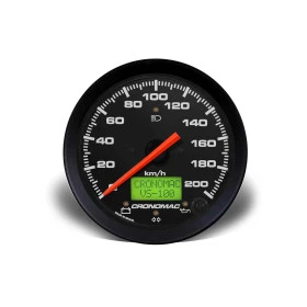 Velocímetro Cronomac 100mm 200Km/h com Display Digital Linha Street na cor Preta com Ponteiro Vermelho com Sinaleira