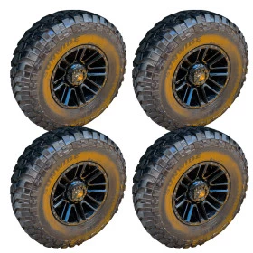 Jogo 4 Rodas Semi Novas 17x9 Black Piano + 4 Pneus 35/12.5 R17 99% Novinhos 