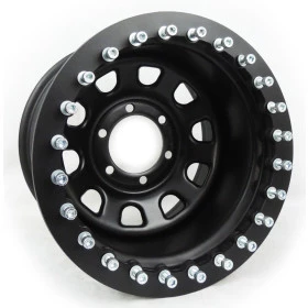 Roda com Bead Lock Daytona Black em Aço (Estilo Mangels) 16x8, 6 furos de 139.7 para toyota hilux e  bandeirante até 199
