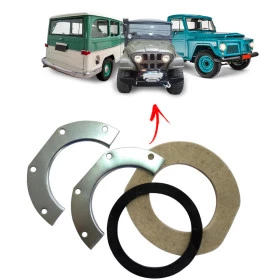 Kit Reparo Munhão para Jeep Willys Rural Pick-up F-75 4x4 - Kit para 1 Roda - Inclui: Feltro Retentor Do Cubo Chapas Mei