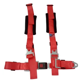 Cinto de Segurança 4 Pontos Universal (Vários Veículos) Cor Vermelho Importado (Gaiolas, Jeep, Bugy)