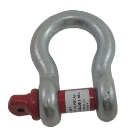 Anilha 7/8 reforçada para reboque vermelho e prata galvanizada.