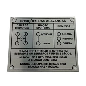 Placa De Posições Da Alavanca Prata 3 Marchas