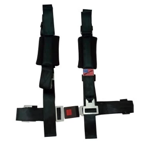 Cinto de Segurança 4 Pontos Universal (Vários Veículos) Cor Preto Importado (Gaiolas, Jeep, Bugy)