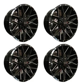 Jogo com 4 rodas 17 x 9 6 furos de 114  Nissan Frontier (Offset negativo -12)