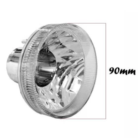 Lanterna Traseira Redonda Branca 9cm p/ Mitsubishi L-200 pode ser adaptado em Jeep Willys, Rural e F-75