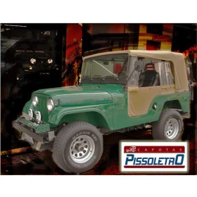 Capota Conversível Pissoletro Bege Iraque para Willys CJ5 de 1955 a 1983