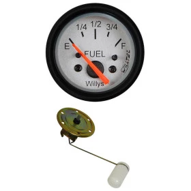 Combo Relógio medidor de combustível 52mm fundo branco ponteiro laranja acompanha boia 6 furos para Rural e F-75