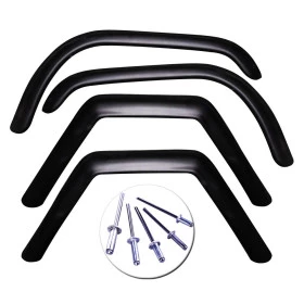 Combo Jogo de Alargador de Para-lamas em fibra resistente com rebites p/ Jeep Willys 60 a 83 (4 peças)