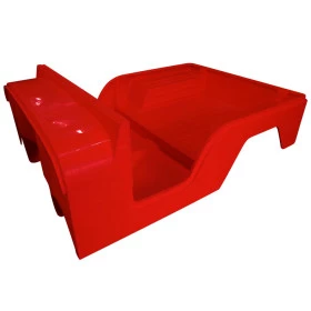 Caixote / Carroceria em fibra na Cor Vermelha do Willys CJ5