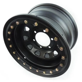 Roda Daytona Black em Aço com Desenho Beadlock 16x8, 6 Furos de 139.7 para toyota hilux e  bandeirante até 1999,  Engesa