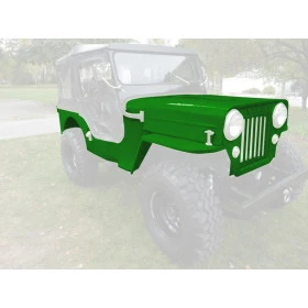 Carroceria Jeep Cj3B ano 1953 e 1954 em fibra com Gel na cor a escolher