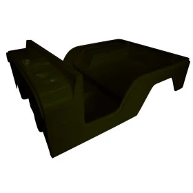Caixote / Carroceria em fibra do jeep willys cj5 na cor Verde Militar