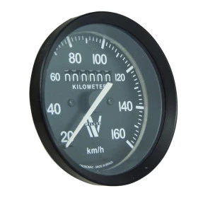 Velocímetro Mecânico Cronomac 85mm 160km/h - Linha Especial Willys - Fundo Preto, Ponteiro e Grafia Branca