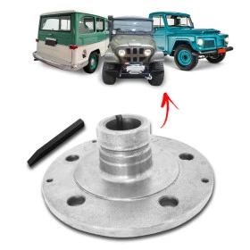 Cubo de Roda Traseiro Chavetado para Jeep Willys Rural e F75 1965 à 1967 - Inclui Chaveta - Cód. Original: 27324
