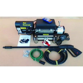 Guincho Winch 16.000lbs com Lavadora de Alta Pressão, Roletado e Vedado + Controle Remoto S/ Fio