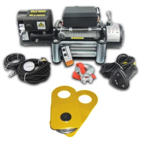 Guincho Elétrico Winch 12.000Lbs 12v Pró Line / Linha Profissional c/ Compressor de Ar - Acompanha: Controle s/ Fio + Pa