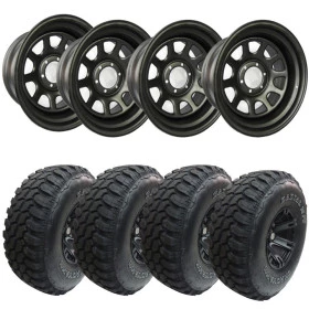 COMBO: 4 Rodas 15x10 6 Furos de 139,7 + 4 Pneus 35x12.5 R15 Westlake Tires MT / Mud Terrain