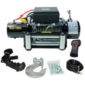 Guincho Elétrico Winch 12.000lbs 12v Linha Pro 4X Linha Profissional - PARA FROTAS - Solenoide - Grátis controle