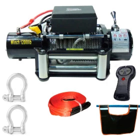 Guincho Elétrico Winch 12.000  PACOTE ECONÔMICO, Com 01 Guincho Pro4x completo + Peso de segurança para cabo de Guincho+