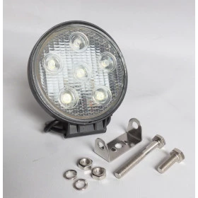 Farol de LED redondo com 6 Led / 18w - Alcance médio de 100 mts, preço unitário