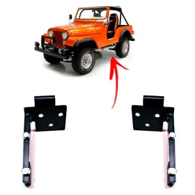 Kit Dobradiça Superior do Quadro de Parabrisa Fixo do Jeep Willys CJ5 e CJ6 - Lado Direito e Esquerdo