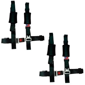 Jogo com 2 Cintos De Segurança 4 Pontos Universal Preto Importado (Gaiolas, Jeep, Bugy)